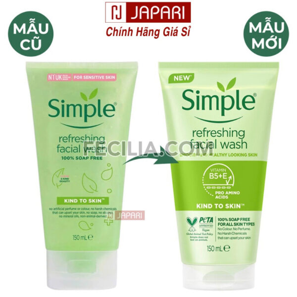 Combo Sữa Rửa Mặt + Nước Tẩy Trang + Toner Nước Hoa Hồng + Kem Dưỡng Ẩm Simple Chính Hãng |NTT090