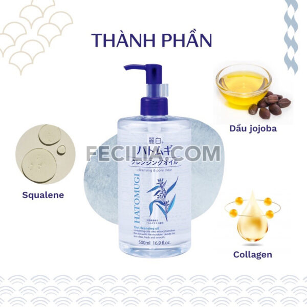 Dầu tẩy trang Hatomugi The Cleansing Oil 500ml dưỡng ẩm |NTT055