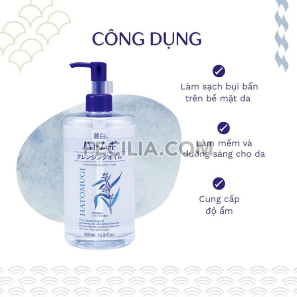Dầu tẩy trang Hatomugi The Cleansing Oil 500ml dưỡng ẩm |NTT055