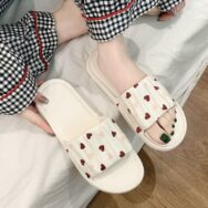 Dép cao su đúc liền quai ngang vằn in hóa chống trơn trượt đi trong nhà | DNTN038
