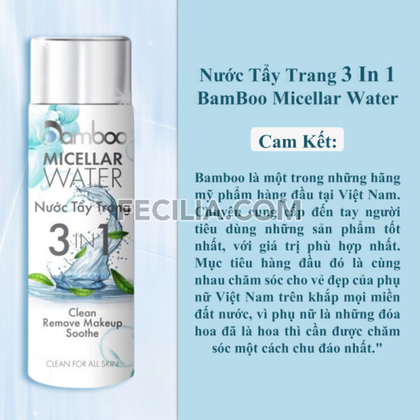 Nước tẩy trang Bamboo làm sạch da thu nhỏ lỗ chân lông 200ml |NTT051