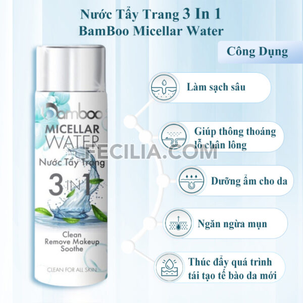 Nước tẩy trang Bamboo làm sạch da thu nhỏ lỗ chân lông 200ml |NTT051