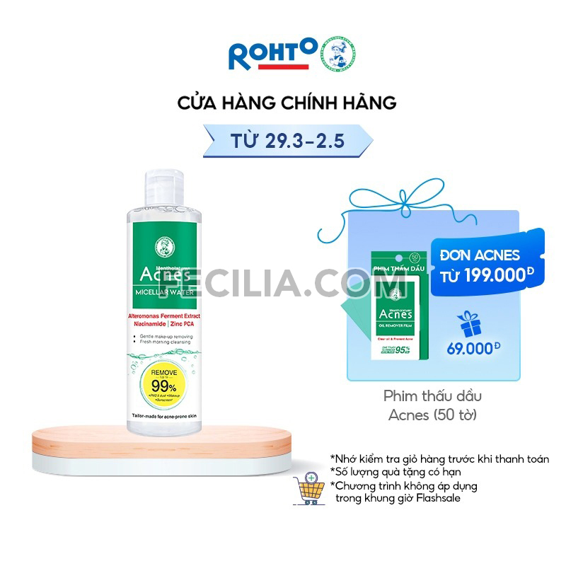 Nước tẩy trang cho da mụn Acnes Micellar Water 200ml |NTT083
