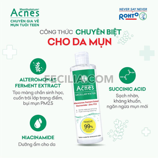 Nước tẩy trang cho da mụn Acnes Micellar Water 200ml |NTT083