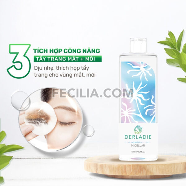 Nước Tẩy Trang Derladie Cleansing Water Witch Hazel 500ml ngừa mụn |NTT067