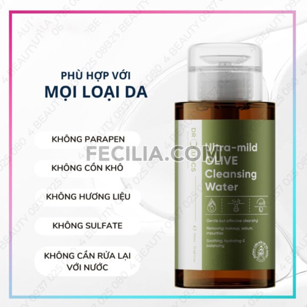 Nước Tẩy Trang DrCeutics - Ultra-mild OLIVE Cleansing Water |NTT095