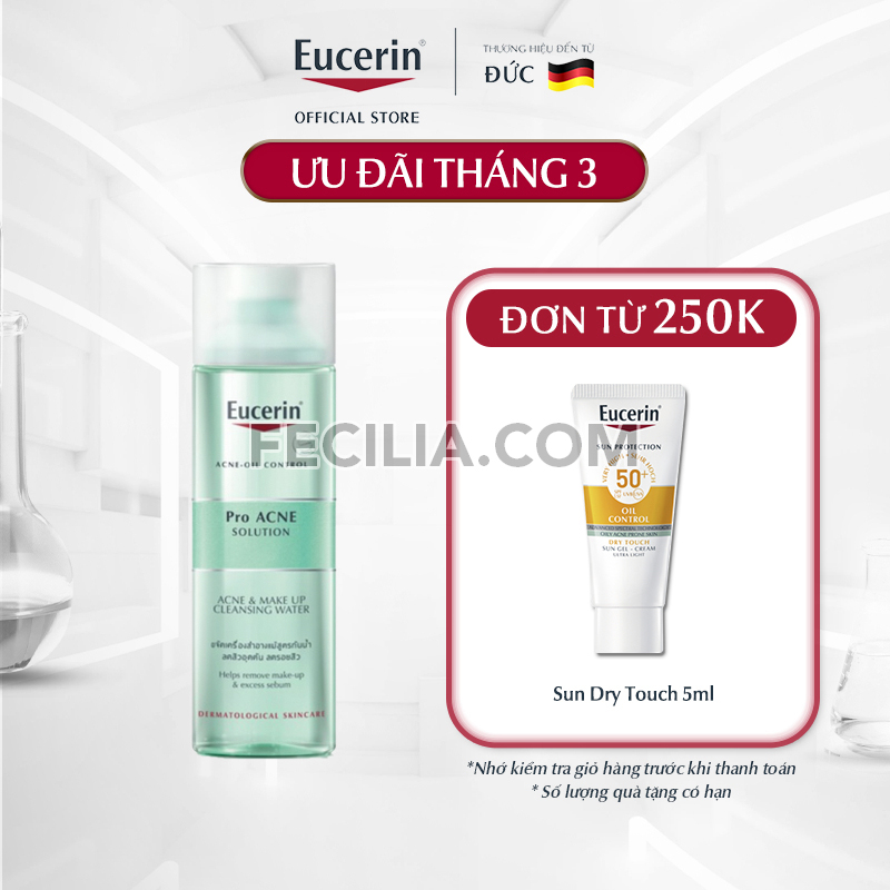 Nước Tẩy Trang Eucerin Pro Acne Cleansing Water 200ml giảm mụn |NTT084 