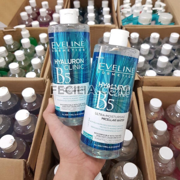 Nước Tẩy Trang EVELINE Hyaluronic B5 Clinic 500ml chiết xuất Rau Má |NTT097