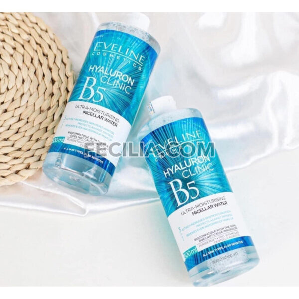 Nước Tẩy Trang EVELINE Hyaluronic B5 Clinic 500ml chiết xuất Rau Má |NTT097
