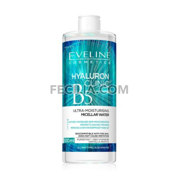 Nước Tẩy Trang EVELINE Hyaluronic B5 Clinic 500ml chiết xuất Rau Má |NTT097
