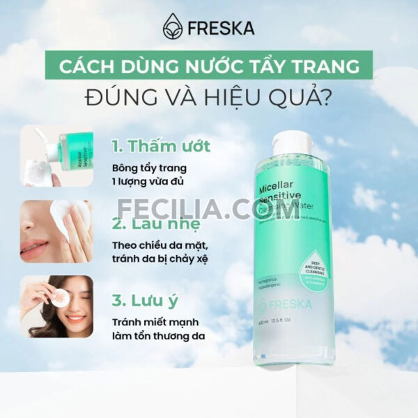 Nước tẩy trang Freska Micellar Sensitive Cleansing Water 400ml |NTT079