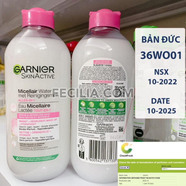 Nước tẩy trang Garnier Micellar 400ml |NTT096