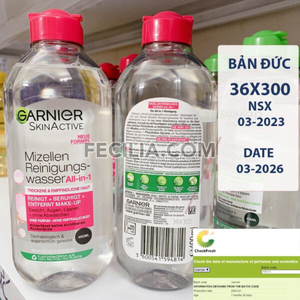 Nước tẩy trang Garnier Micellar 400ml |NTT096