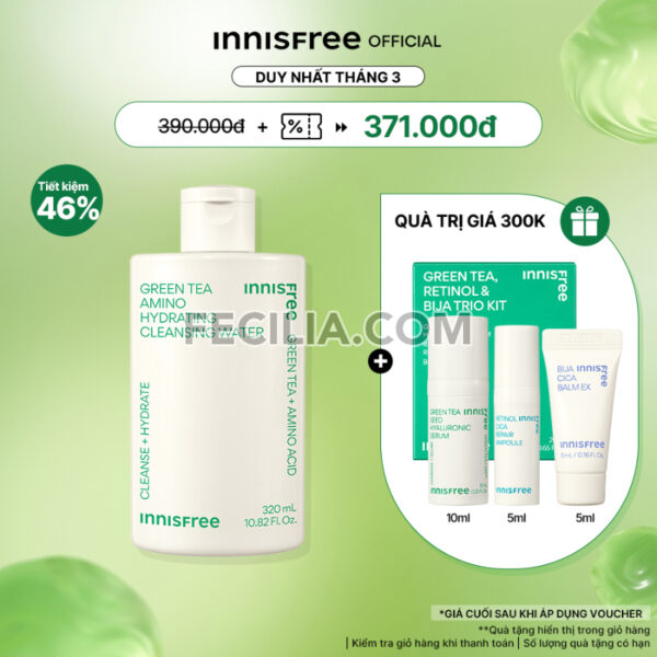 Nước Tẩy Trang Innisfree Green Tea Amino Cleansing Water 320ml |NTT065