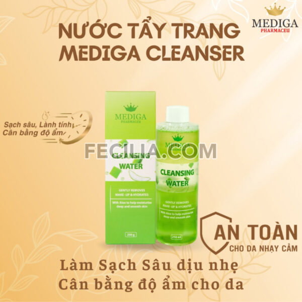 Nước tẩy trang làm sạch Mediga 250ml dịu nhẹ cho mọi loại da |NTT104