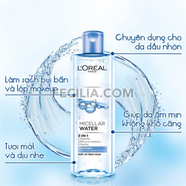 Nước tẩy trang L'Oreal Paris Micellar Water 400mlNTT102