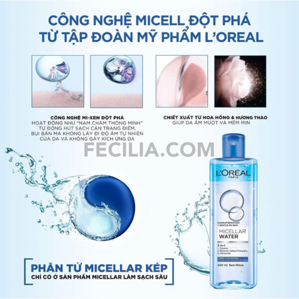 Nước tẩy trang L'Oreal Paris Micellar Water 400mlNTT102