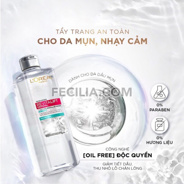 Nước tẩy trang L'Oreal Paris Micellar Water 400mlNTT102