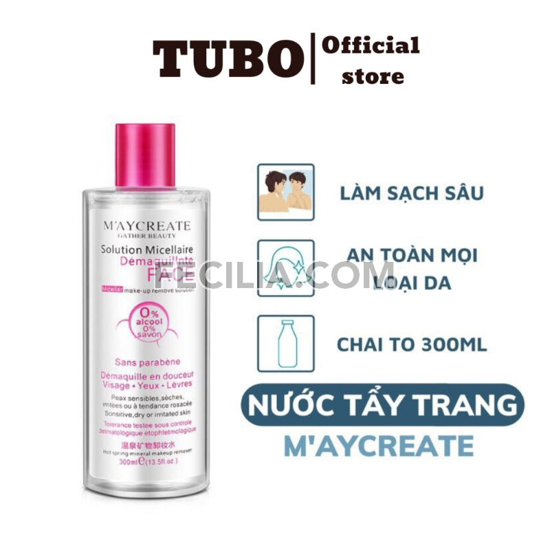Nước Tẩy Trang MayCreate 300ml làm sạch an toàn mọi loại da |NTT060 