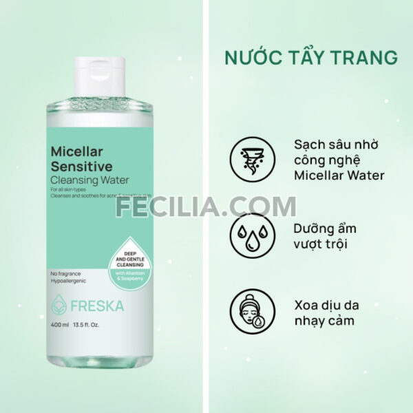 Nước tẩy trang Micellar Sensitive Cleansing Water 400ml |NTT094