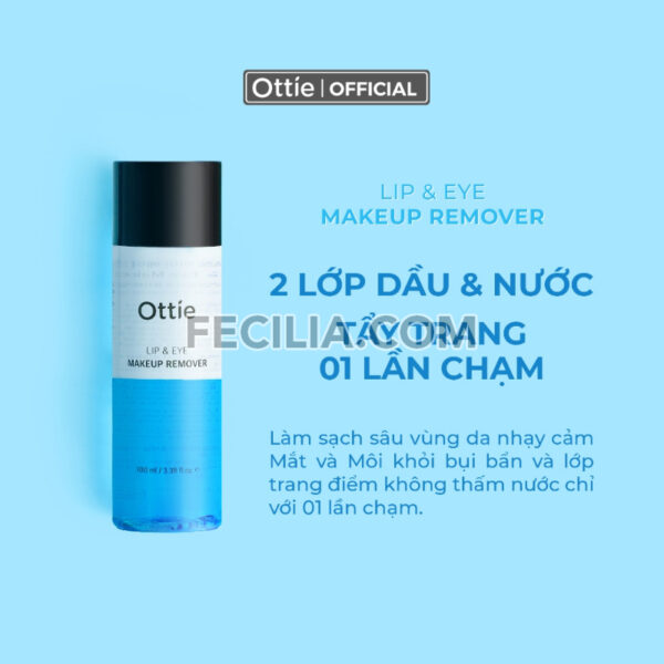 Nước tẩy trang Ottie Lip＆Eye Makeup Remover 100ml |NTT058
