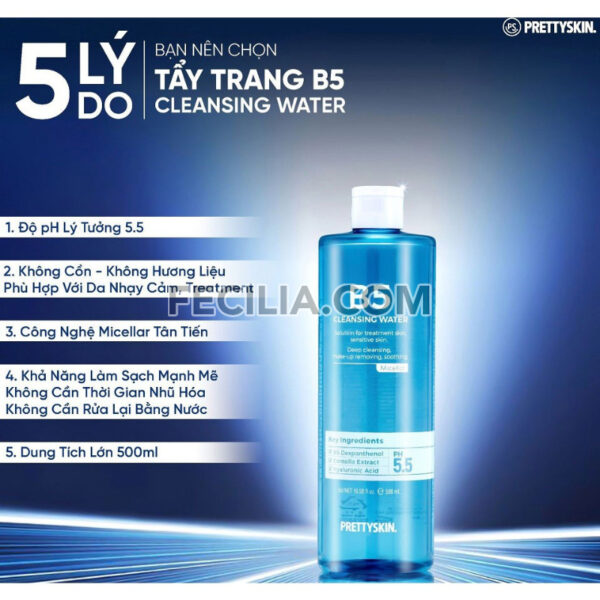 Nước Tẩy Trang PRETTY SKIN B5 500ml |NTT107