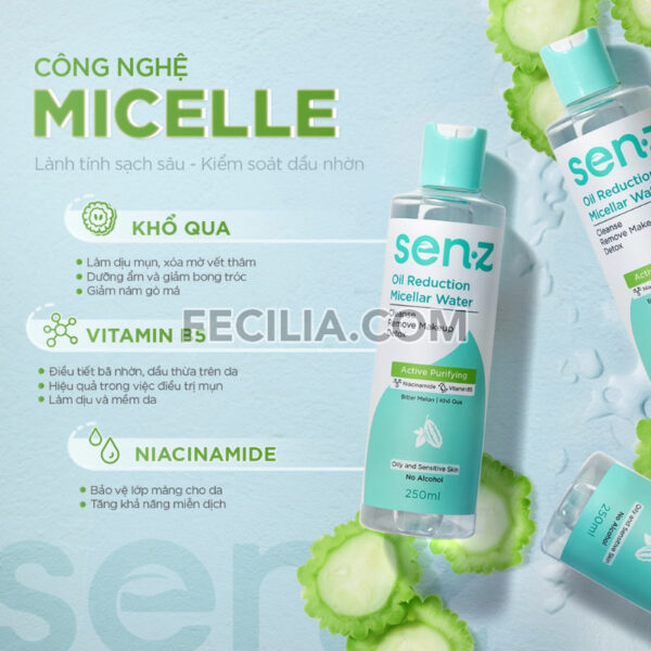 Nước tẩy trang SenZ Micellar Water 250ml làm sạch da chiết xuất tự nhiên |NTT088