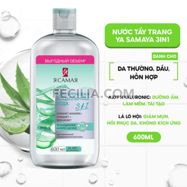 Nước Tẩy Trang YA SAMAYA Micellar Water 600ml 3 trong 1 |NTT070
