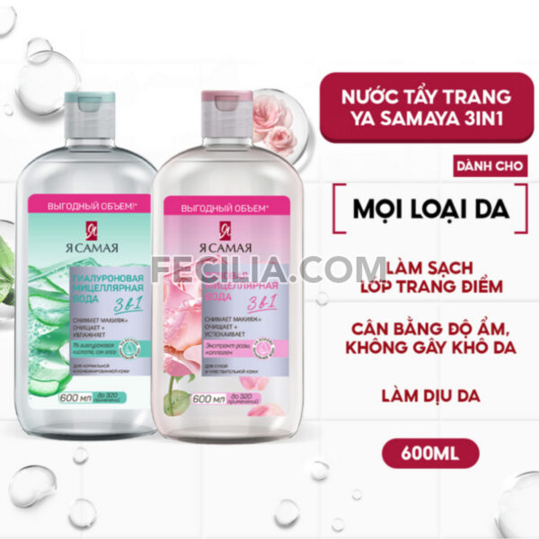 Nước Tẩy Trang YA SAMAYA Micellar Water 600ml 3 trong 1 |NTT070