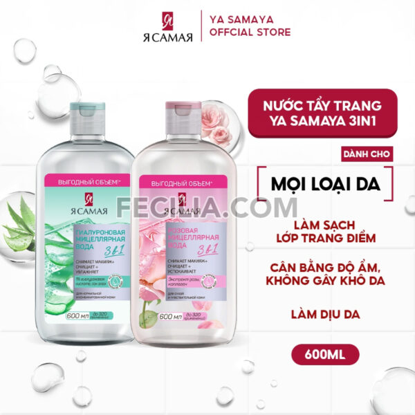 Nước tẩy trang YA SAMAYA Micellar Water 600ml cho mọi loại da |NTT056
