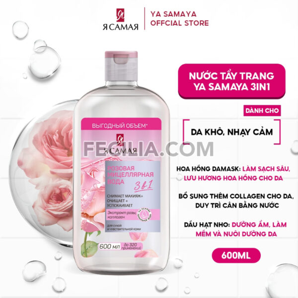 Nước tẩy trang YA SAMAYA Micellar Water 600ml cho mọi loại da |NTT056