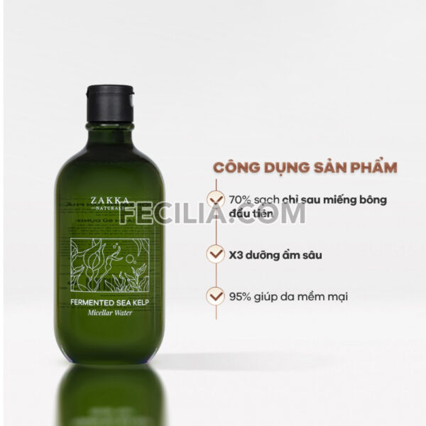 Nước Tẩy Trang Zakka Naturals Fermented Sea Kelp Micellar Water 500ml |NTT078