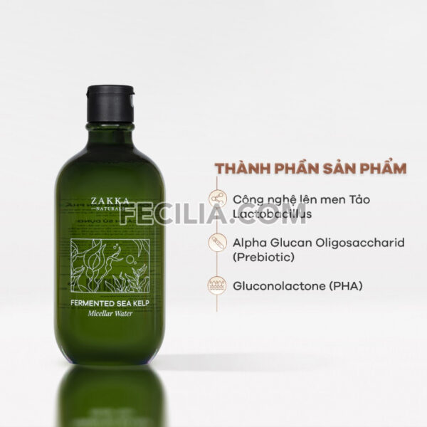 Nước Tẩy Trang Zakka Naturals Fermented Sea Kelp Micellar Water 500ml |NTT078