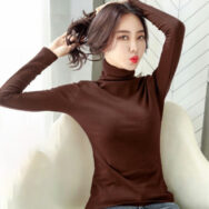 Áo giữ nhiệt nữ cổ cao tay dài 5cm Quảng Châu siêu ấm size S-3XL | ATNU075