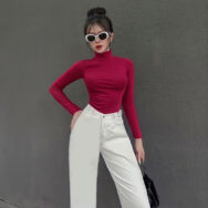Áo thun giữ nhiệt cổ lọ, tay dài ôm body, Chất vải Cotton cao cấp | ATNU090