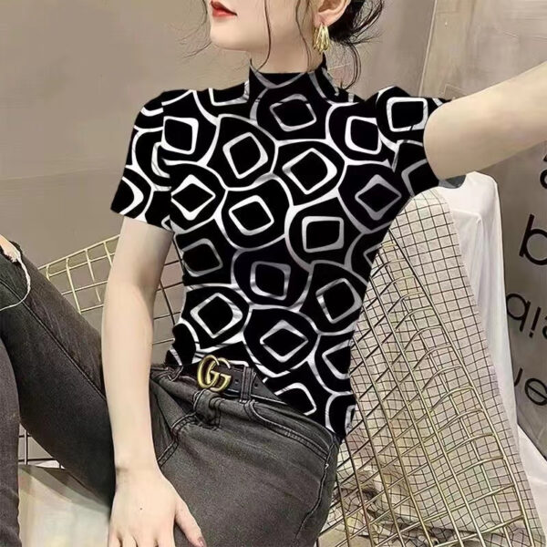 Áo Thun Ngắn Tay Cổ Cao Thiết Kế Mới Thời Trang Mùa Hè Dành Cho Nữ | ATNU099