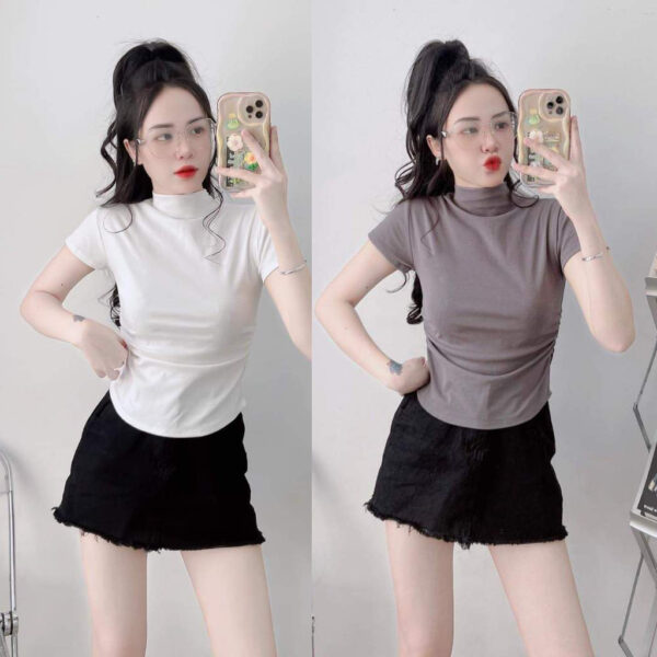 Áo Thun nữ cổ cao tay ngắn 2KJeans Bigsize 55kg-85kg cao cấp | ATNU067