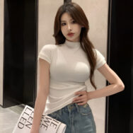 Áo Thun Nữ Cổ Cao tay ngắn thiết kế Ôm Body Hottrend | ATNU092