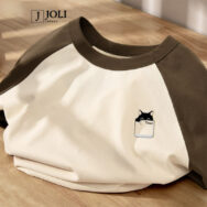 Áo Thun Nữ cổ tròn , Áo Raglan Tee Unisex By JOLI BST 16 Chất Cotton Form Rộng Cho Nam Nữ ATNU018