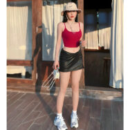 Áo Croptop Nữ hở lưng có mút ngực, 2 dây | ATNU181