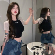 Áo Croptop Nữ in chữ LuLu cổ tròn chất vải cao cấp | ATNU183