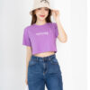 Áo croptop rộng in chữ - Áo laptop kiểu chất thun cotton | ATNU184