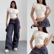 Áo Thun Croptop Nữ chất liệu co dãn tôn dáng | ATNU177