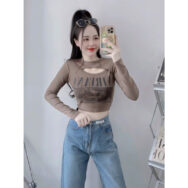 Áo Thun Croptop Tay Dài Chất Borip Đẹp Mịn In Chữ 08 | ATNU170