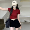 Áo thun Nữ Croptop màu trơn ôm body gợi cảm | ATNU151
