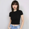 Áo thun nữ croptop tay ngắn dáng ôm body cổ tròn Chất liệu Cao Cấp | ATNU138