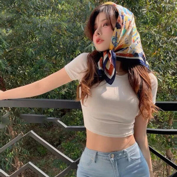 Áo Croptop Tay Ngắn cổ tròn trơn Chất Thun Borip | ATNU189