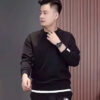 Áo Nỉ Nam UMA MEN Phối Hai Vạt, Chất Liệu Nỉ Da Cá Co Giãn Mềm Mỏng Ấm Áp Dài Tay Cổ Tròn FSM338