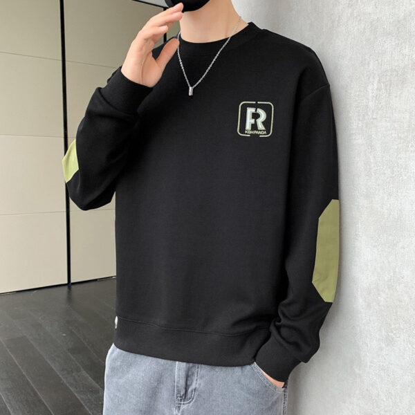 Áo Nỉ Nam UMA MEN Thêu Chữ R Chất Liệu Nỉ Da Cá Mềm Mịn Dài Tay Cổ Tròn Unisex Vá Khủy Tay FSM339