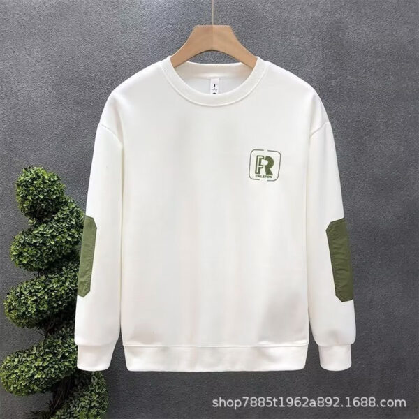 Áo Nỉ Nam UMA MEN Thêu Chữ R Chất Liệu Nỉ Da Cá Mềm Mịn Dài Tay Cổ Tròn Unisex Vá Khủy Tay FSM339